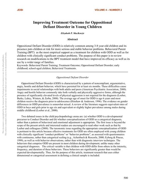 aba therapy for oppositional defiant disorder|Improving treatment outcome for oppositional defiant disorder in young.